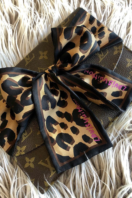 Louis Vuitton - Authenticated Silk Handkerchie - Silk Brown Leopard for Women, Never Worn, with Tag