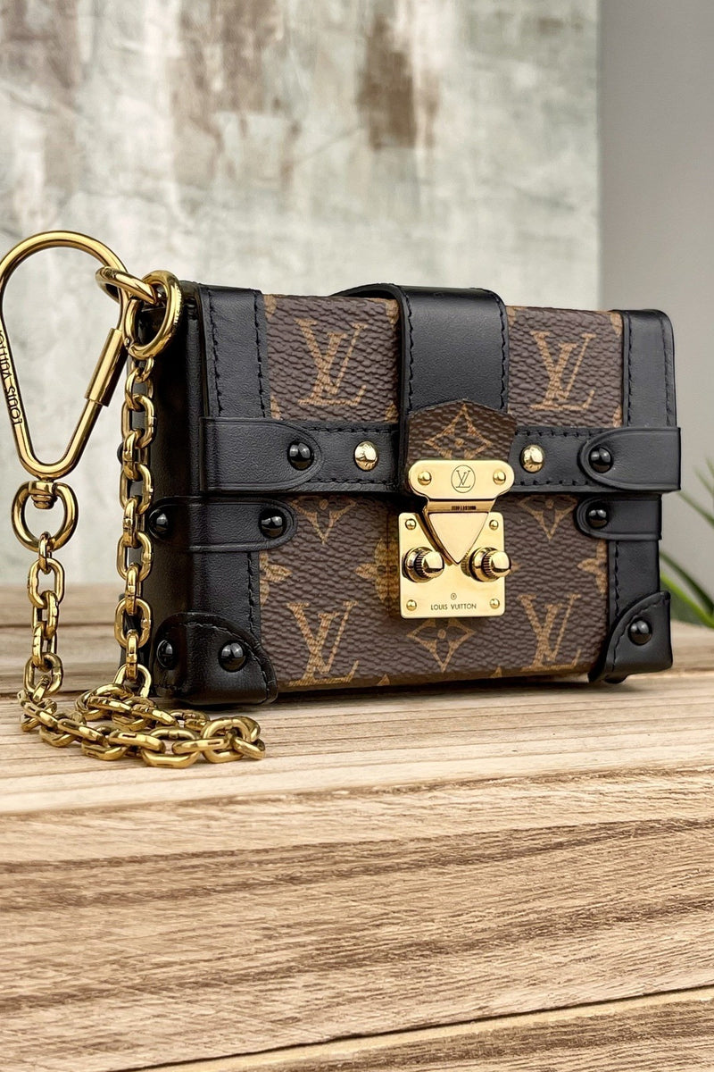 LOUIS VUITTON Louis Vuitton Essential Trunk Key Holder M62553 Monogram  Canvas Leather Brown Black Gold Hardware Bag Charm Accessory Pouch | eLADY