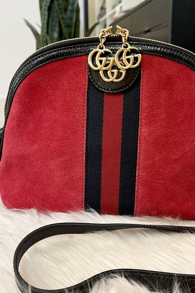 Fast Sale Good Condition Gucci Alma Small Red With strap and