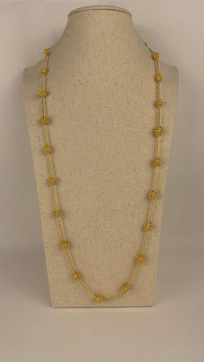 All Gold Dome Handmade Crochet Necklace