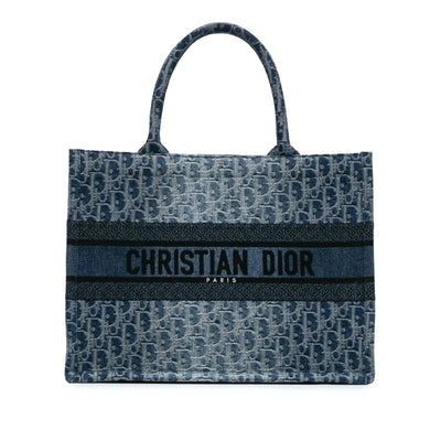 Christian Dior Medium Oblique Denim Book Tote