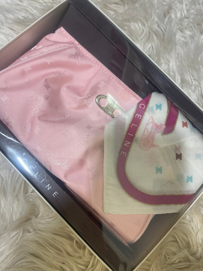 Celine Novelty Pouch, Mirror, Handkerchief Set