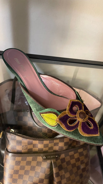 Miu Miu Suede Mules - 38 EU