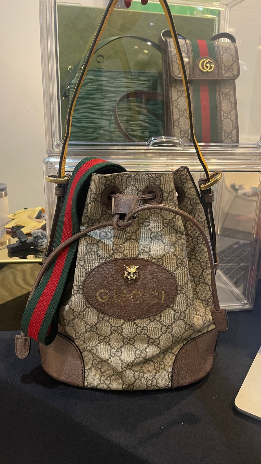 Bucket Bag Neo Vintage Drawstring Backpack Gucci Neo Supreme