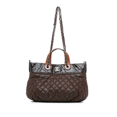 Chanel Quilted Iridescent Calfskin In The Mix Satchel Bag