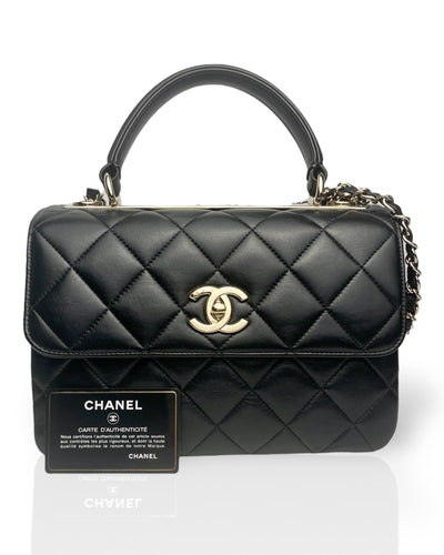 Chanel Trendy Medium Light Gold HW Black Handbag