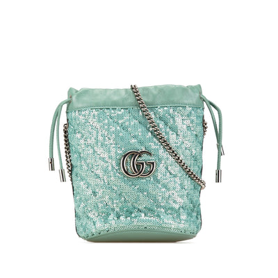 Gucci Mini GG Marmont Matelasse Sequined Bucket Bag