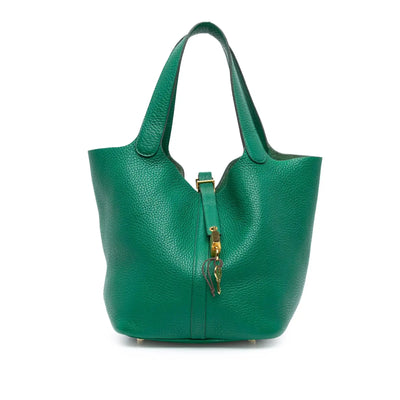 Hermes Clemence Picotin Lock 22 GHW Vert Vertigo Bag