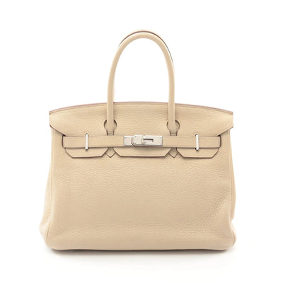 Hermes Birkin 30 Handbag Clemence Ivory Palladium Hardware