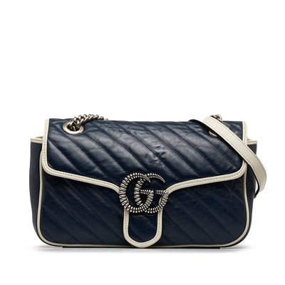 Gucci Marmont Small Navy Blue Bag