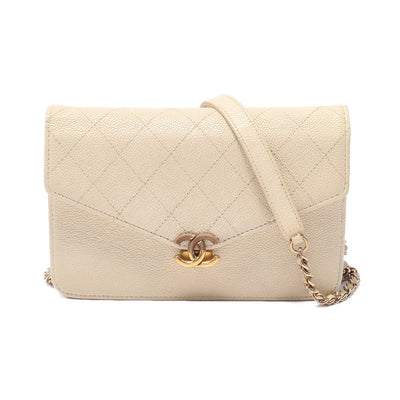 Chanel Caviar CC Wallet On Chain WOC Creme Bag