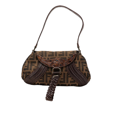 Fendi Zucca Leather Canvas Pochette