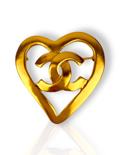 Chanel Heart 24kt Gold Brooch-RELOVE DELUXE