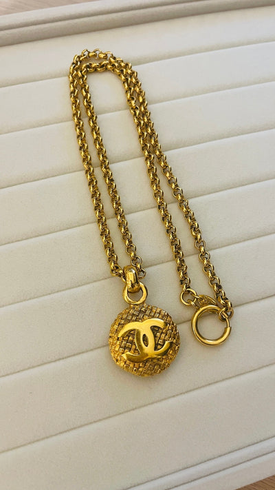 Chanel CC Woven 24k Gold Plated Necklace