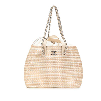 Chanel Large CC Woven Straw Shopping Tote