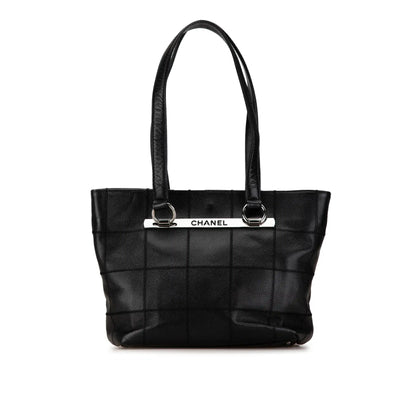 Chanel Caviar Chocolate Bar Tote Black Bag