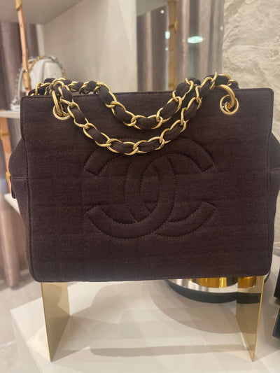 Chanel Chocolate Bar Jersey Tote Bag