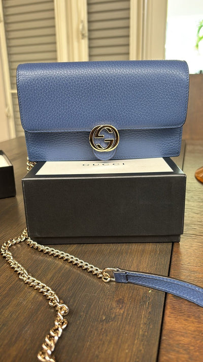 Gucci Interlocking G Crossbody Blue Bag