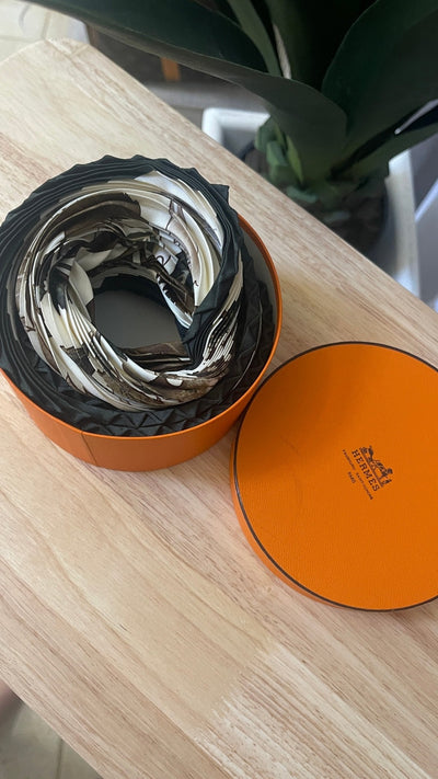 Hermes Caleprise Tourbillon Pleats Green Scarf