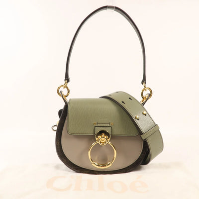Chloe Tess Small Bag Green Beige 2 Way Bag