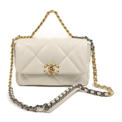 Chanel 19 Flap Bag 2 Way White Small Bag