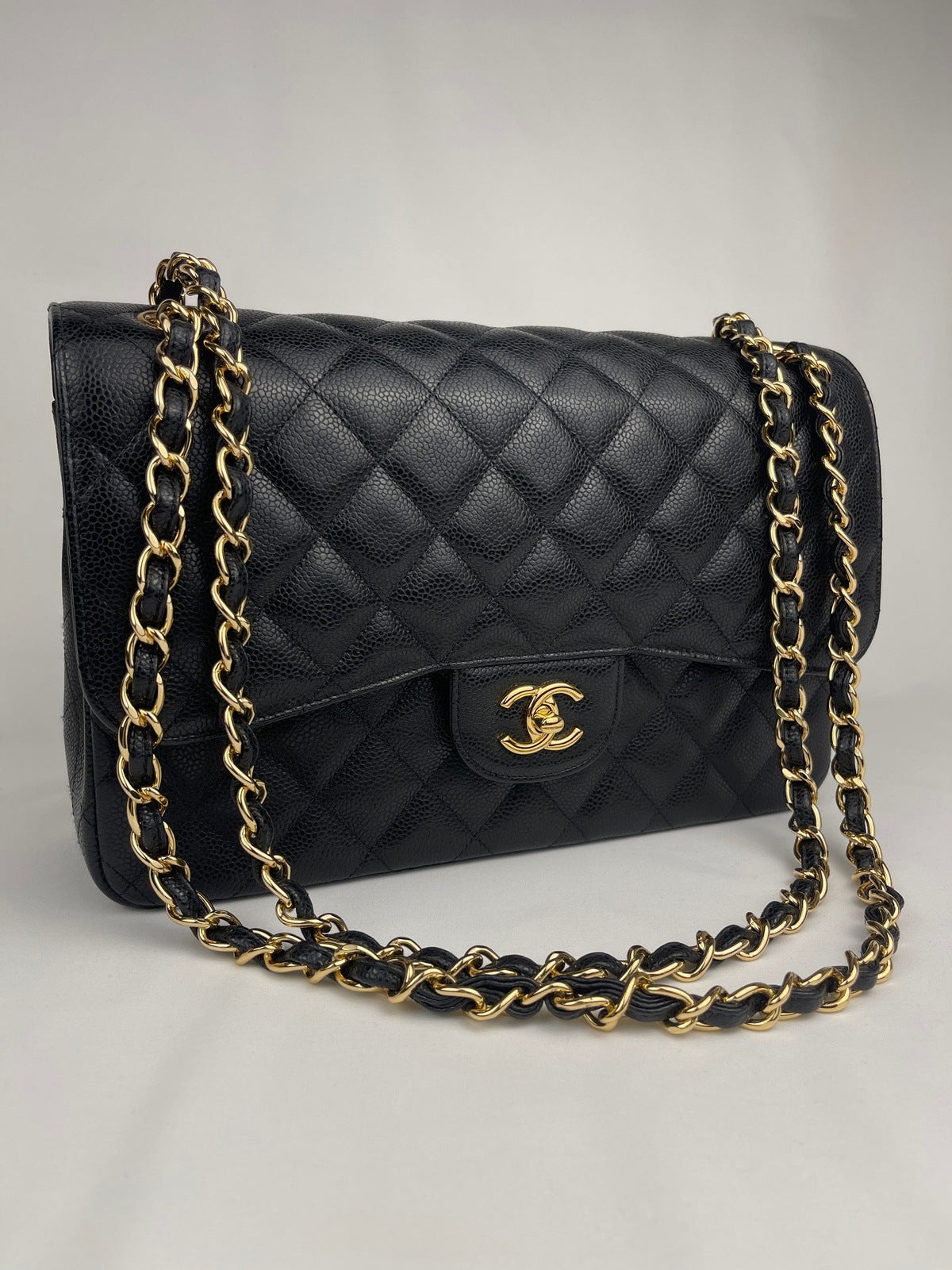 seo optimize keyword: Chanel Classic Flap Jumbo Black Caviar Bag-Chanel  Classic Flap Jumbo Black Caviar Bag-RELOVE DELUXE