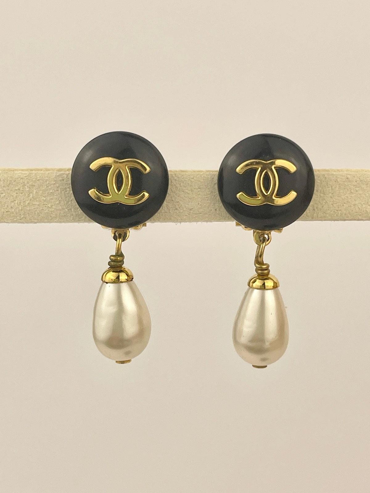 CHANEL Pearl Drop CC Earrings