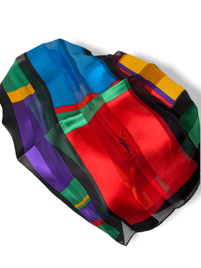 Yves Saint Laurent YSL Multicolor 100% Silk Scarf-RELOVE DELUXE