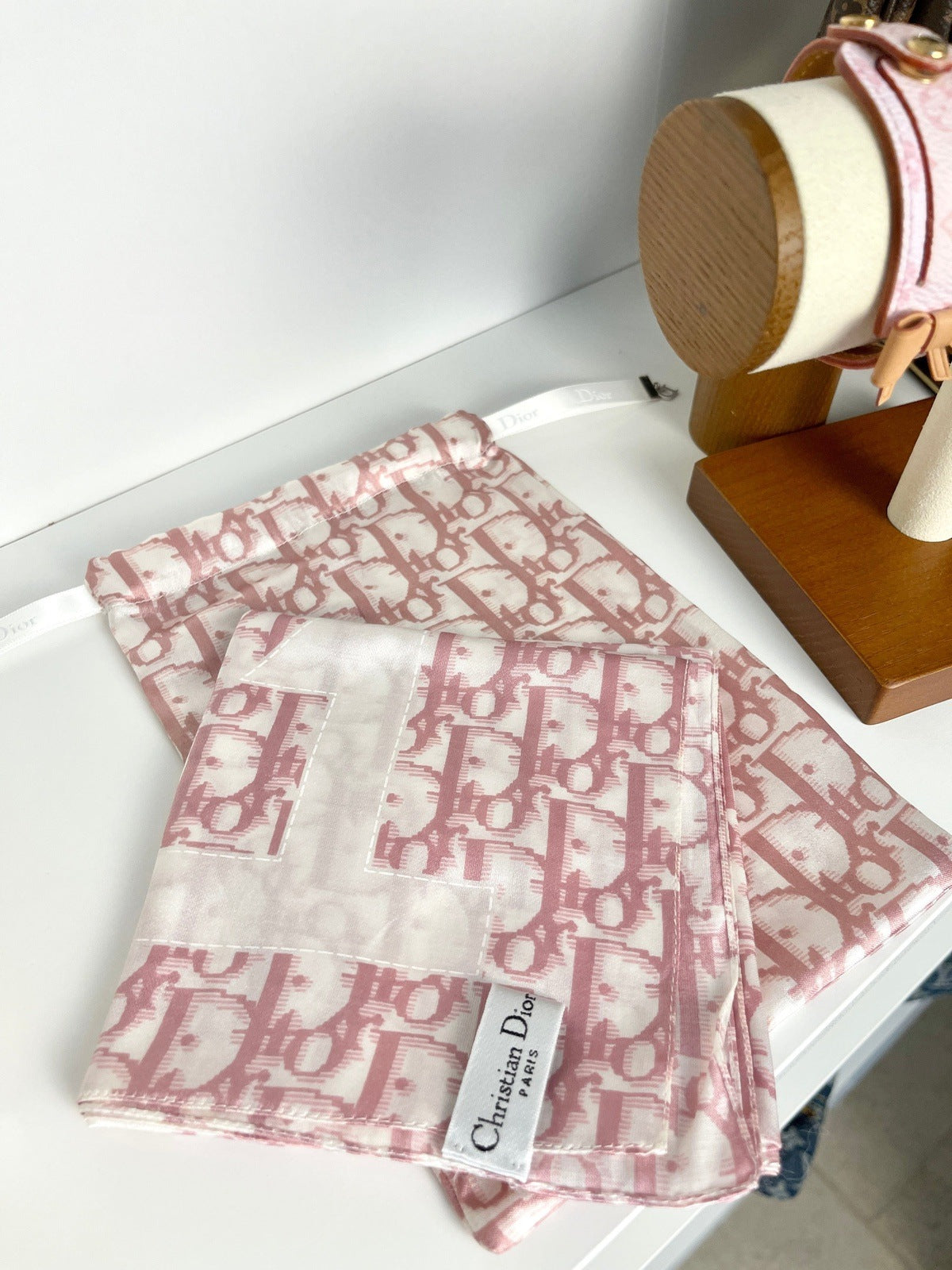 Dior Pink Diorissimo Silk Scarf